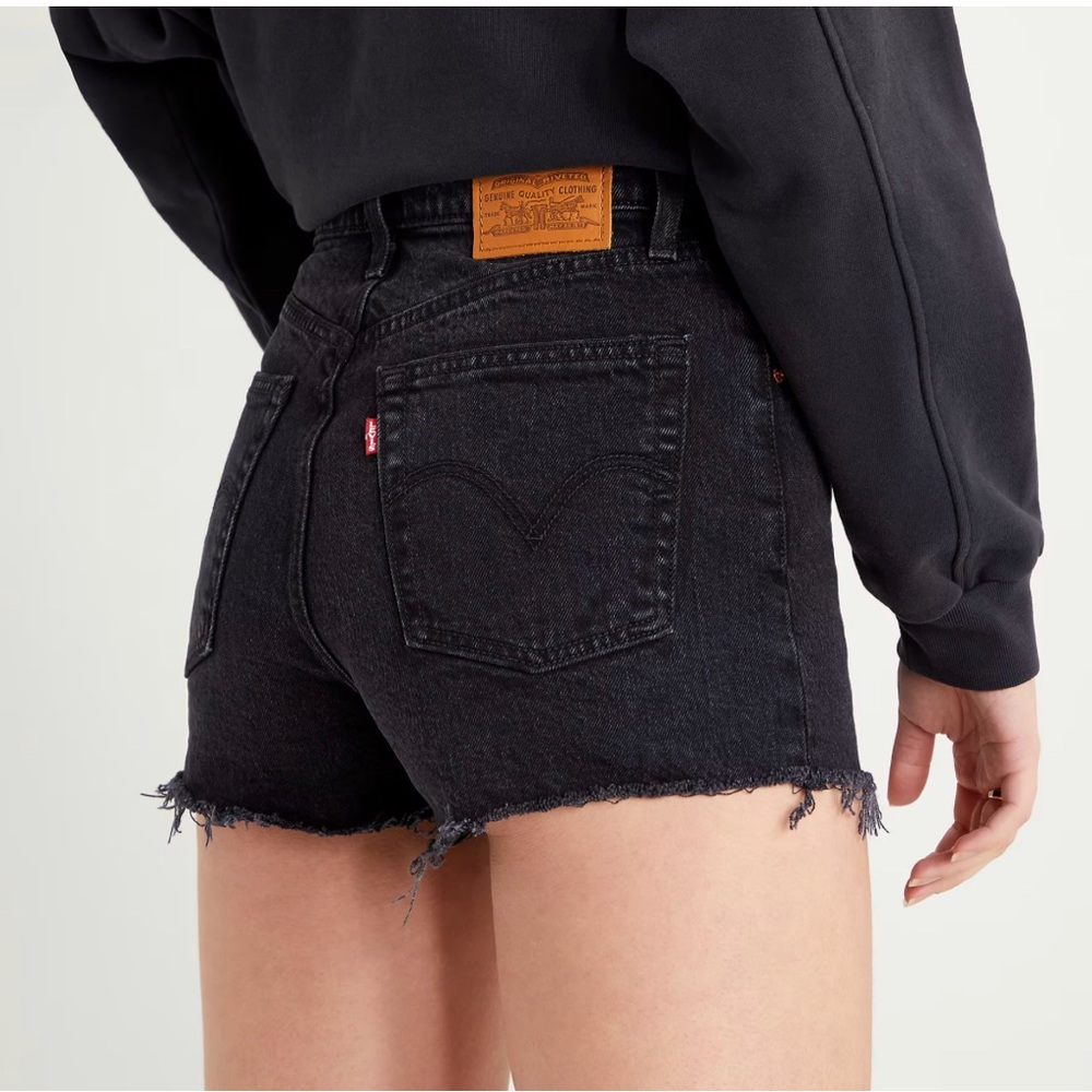 Levi’s premium ribcage denim shorts